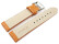Bracelet de montre - cuir de veau - grain croco -orange surpiqué 22mm Acier