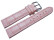 Bracelet de montre -cuir de veau-grain croco-rose - couture rose 24mm Acier