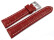Bracelet de montre - cuir de veau - grain croco - rouge 22mm Acier