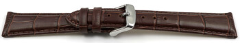 Bracelet montre-grain croco-marron-17 mm Dorée