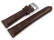 Bracelet montre-grain croco-marron-19 mm Acier