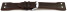 Bracelet montre type aviateur-cuir de boeuf - à rivets - marron foncé 22mm Acier