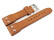 Bracelet montre type aviateur-cuir de boeuf-à rivets - marron clair 22mm Acier