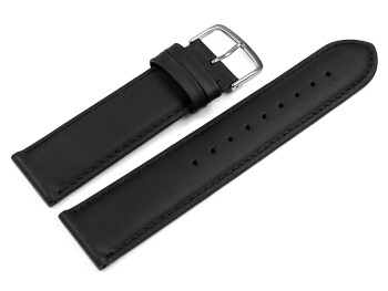 Bracelet de montre -cuir de veau sans rembourrage- souple - noir 18mm Acier
