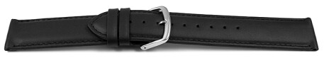 Bracelet de montre -cuir de veau sans rembourrage- souple - noir 22mm Acier