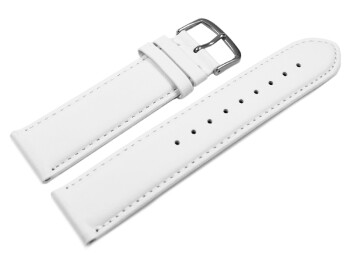 Bracelet de montre -cuir de veau sans rembourrage- souple -blanc 20mm Acier
