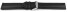 Bracelet montre cuir lisse - noir - finition mate 24mm Dorée