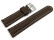 Bracelet montre cuir lisse - marron foncé - surpiqué 20mm Acier