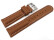 Bracelet montre cuir lisse - marron clair - surpiqué 18mm Acier
