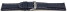 Bracelet montre cuir lisse - bleu foncé - surpiqué 18mm Acier