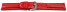 Bracelet montre cuir lisse - rouge - surpiqué 20mm Acier
