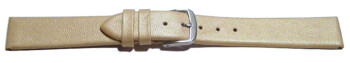 Bracelet de montre - cuir lisse de veau - doré 14mm Acier