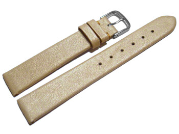 Bracelet de montre - cuir lisse de veau - doré 14mm Dorée