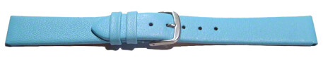 Bracelet de montre - cuir lisse de veau - bleu ciel 16mm Acier