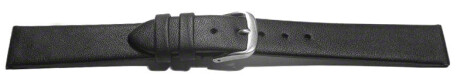 Bracelet de montre - cuir lisse de veau - noir 8mm Acier