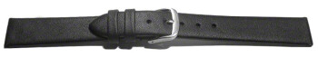 Bracelet de montre - cuir lisse de veau - noir 16mm Acier