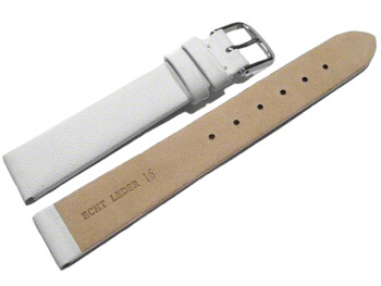 Bracelet de montre - cuir lisse de veau - blanc 8mm Acier
