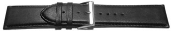 Bracelet montre - cuir de veau italien - lisse - noir - 28mm