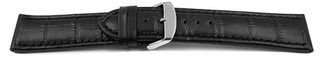 Bracelet de montre - cuir de veau -grain croco- noir - 26mm