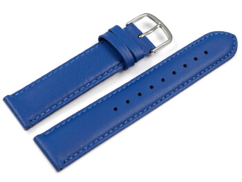 Bracelet montre-cuir veau de qualité supérieur-souple-bleu vif 14mm Dorée