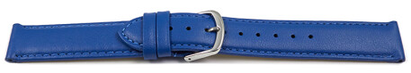 Bracelet montre-cuir veau de qualité supérieur-souple-bleu vif 20mm Dorée