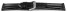 Bracelet montre cuir lisse - rembourrage double - noir - surpiqué 18mm Acier