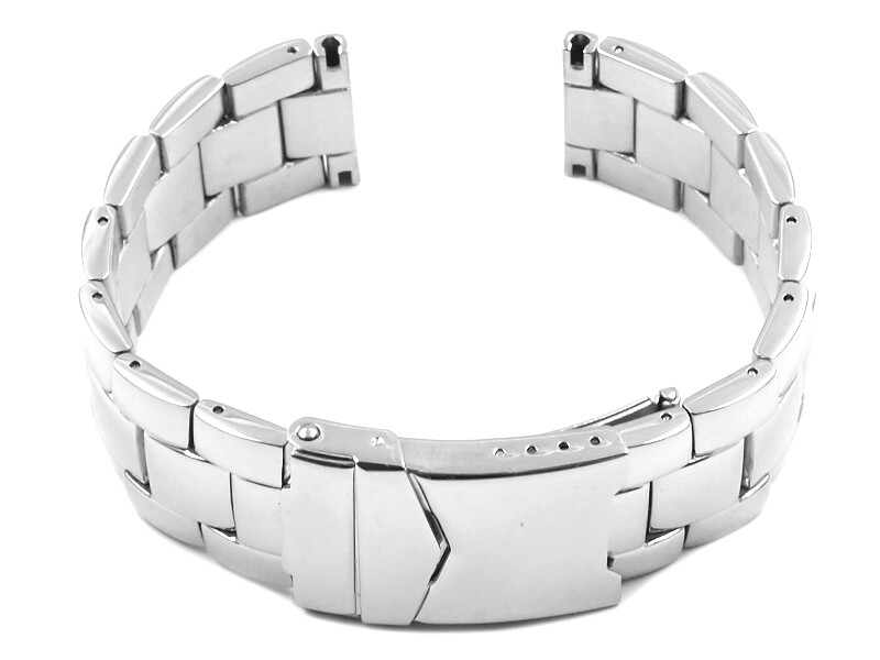 Bracelet montre en acier massif bicolore inoxydable 18mm à 24mm
