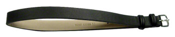 Bracelet de montre double tour - cuir de veau noir -350mm - XS 8mm Dorée