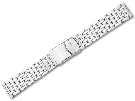 Bracelet montre - acier inox massif -7 mailles, poli -...