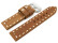 Bracelet montre ardillon large - cuir veau épais - brun surpiqué 24mm