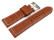 Bracelet de montre à boucle ardillon large-gr. croco -brun clair 22mm