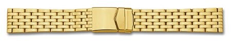 Bracelet montre acier inox massif -7 mailles-plaqué or-18mm,20mm