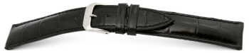 Bracelet montre - Alligator de Louisiane -fait main- noir 22mm Acier