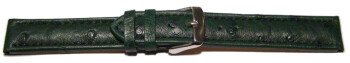 Bracelet de montre - Autruche véritable - vert foncé 18mm...