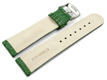 Bracelet de montre - cuir de veau véritable - téju - vert 18mm Acier