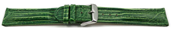 Bracelet de montre - cuir de veau véritable - téju - vert 20mm Acier