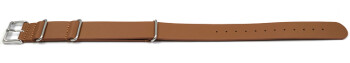 Bracelet montre NATO - en cuir de veau - marron clair 18mm