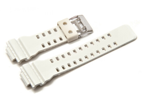 Bracelet montre Casio p.GD-100SC, GAC-100GW, résine blanche, finition brillante
