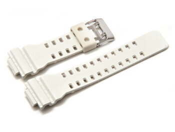 Bracelet montre Casio p.GD-100SC, GAC-100GW, résine blanche, finition brillante