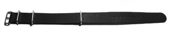 Bracelet montre NATO - en nylon - résistant - noir 20mm