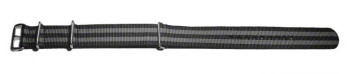 Bracelet de montre NATO-en nylon-résistant-rayé gris et...