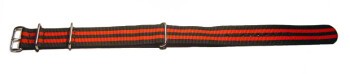 Bracelet de montre NATO-en nylon-résistant-rayé rouge et noir 22mm