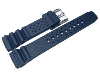 Bracelet en PVC - pour les montres de plongées -bleu 20mm Acier