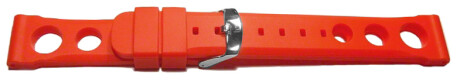 Bracelet de montre - silicone perforé - rouge 20mm