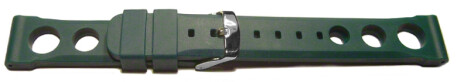 Bracelet de montre - silicone perforé - vert 20mm