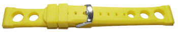 Bracelet de montre - silicone perforé - jaune 22mm