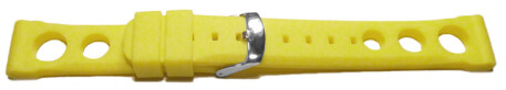 Bracelet de montre - silicone perforé - jaune 24mm