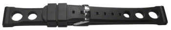Bracelet de montre - silicone perforé - noir 20mm