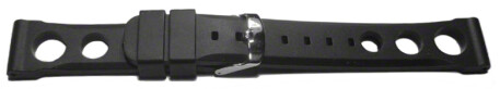 Bracelet de montre - silicone perforé - noir 24mm