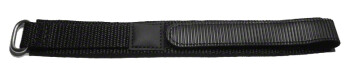 Bracelet montre noir 18 mm avec  fermeture scratch nylon